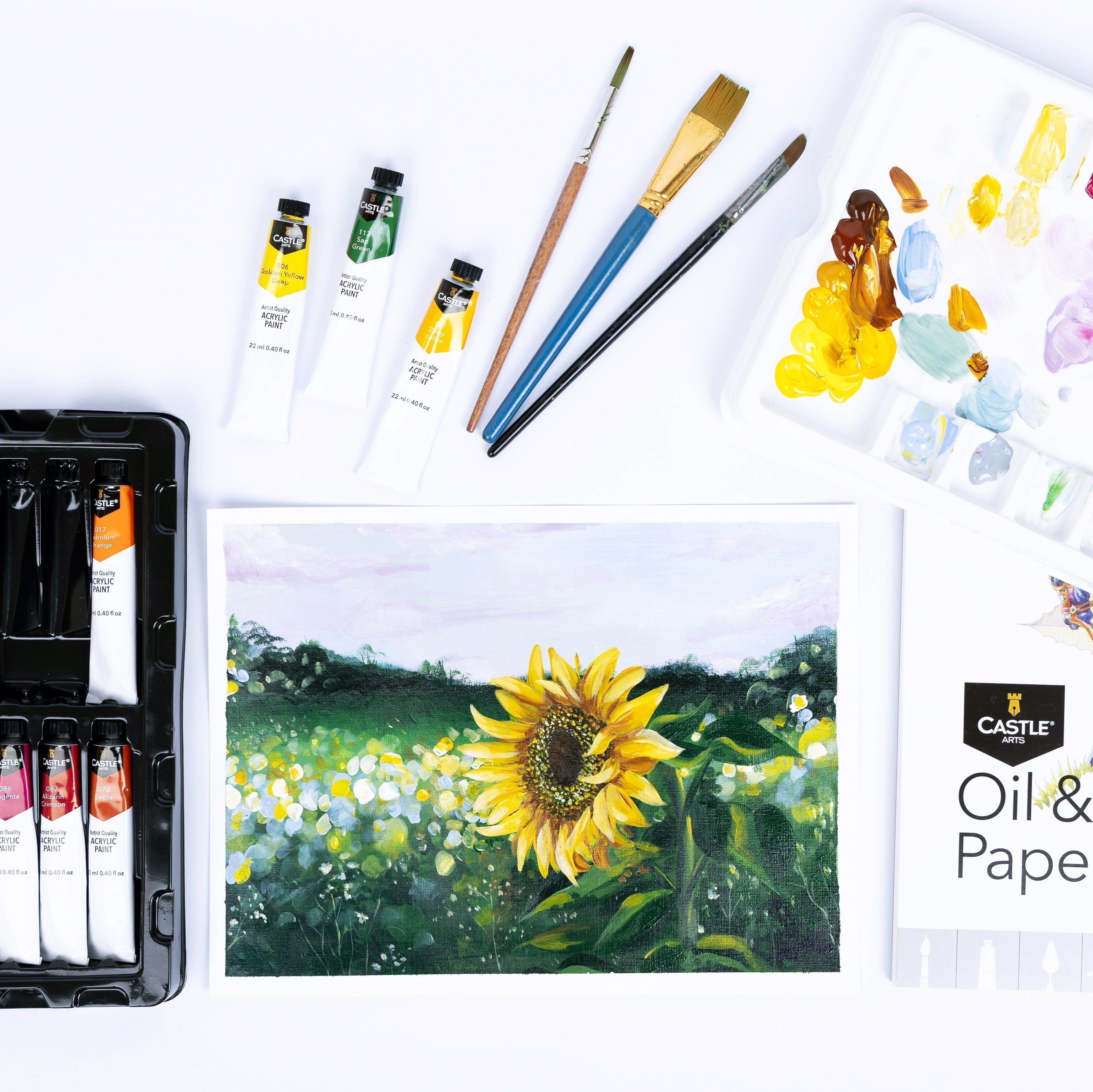 Acrylic Paint Tutorial: How to Paint a Sunflower Scene Step by Step