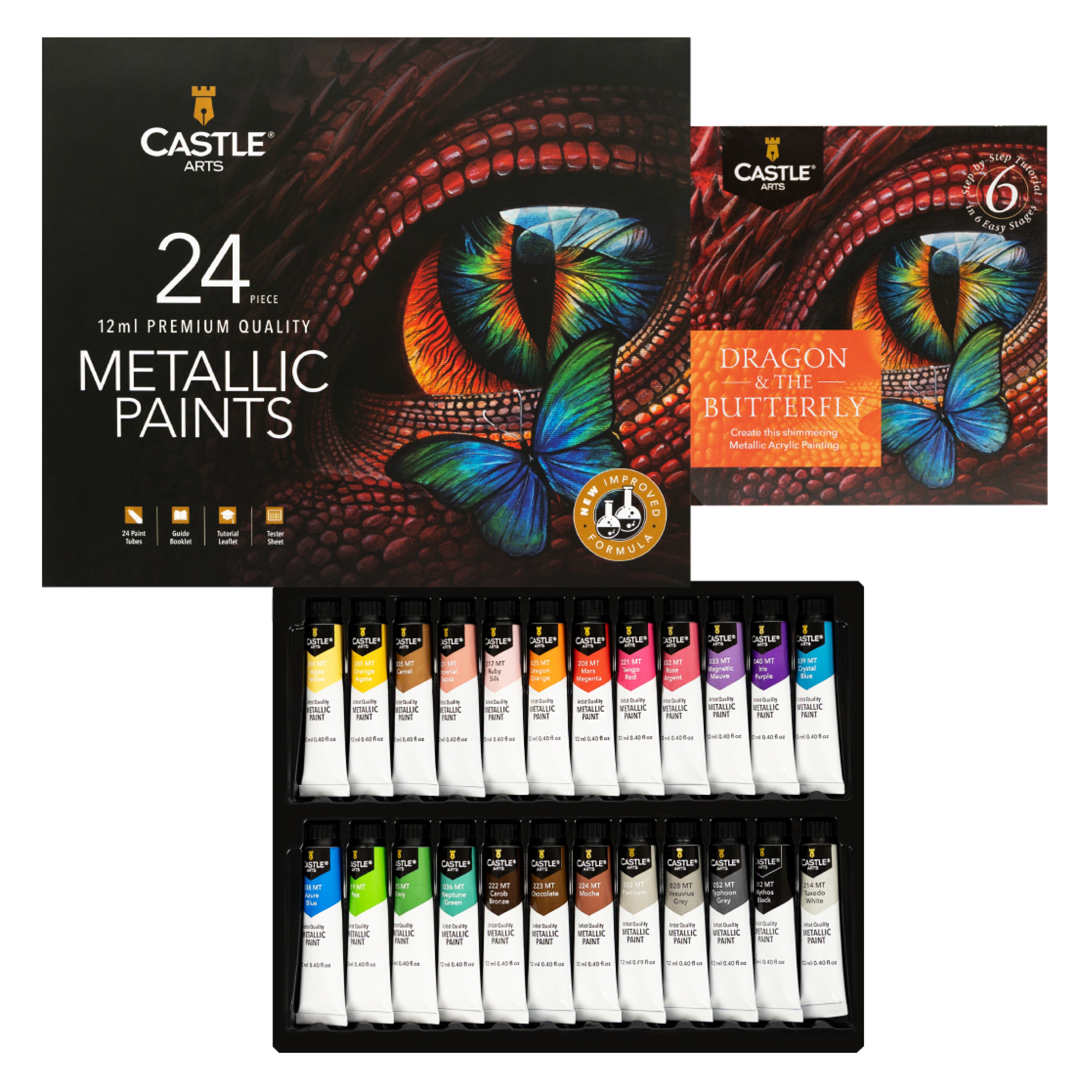 24 -delige metalen acrylverfset