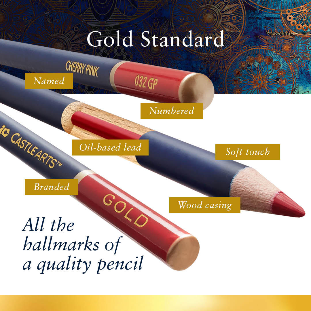 72 Pezzi Castle Gold Set Di Matite Colorate In Astuccio Con Cerniera