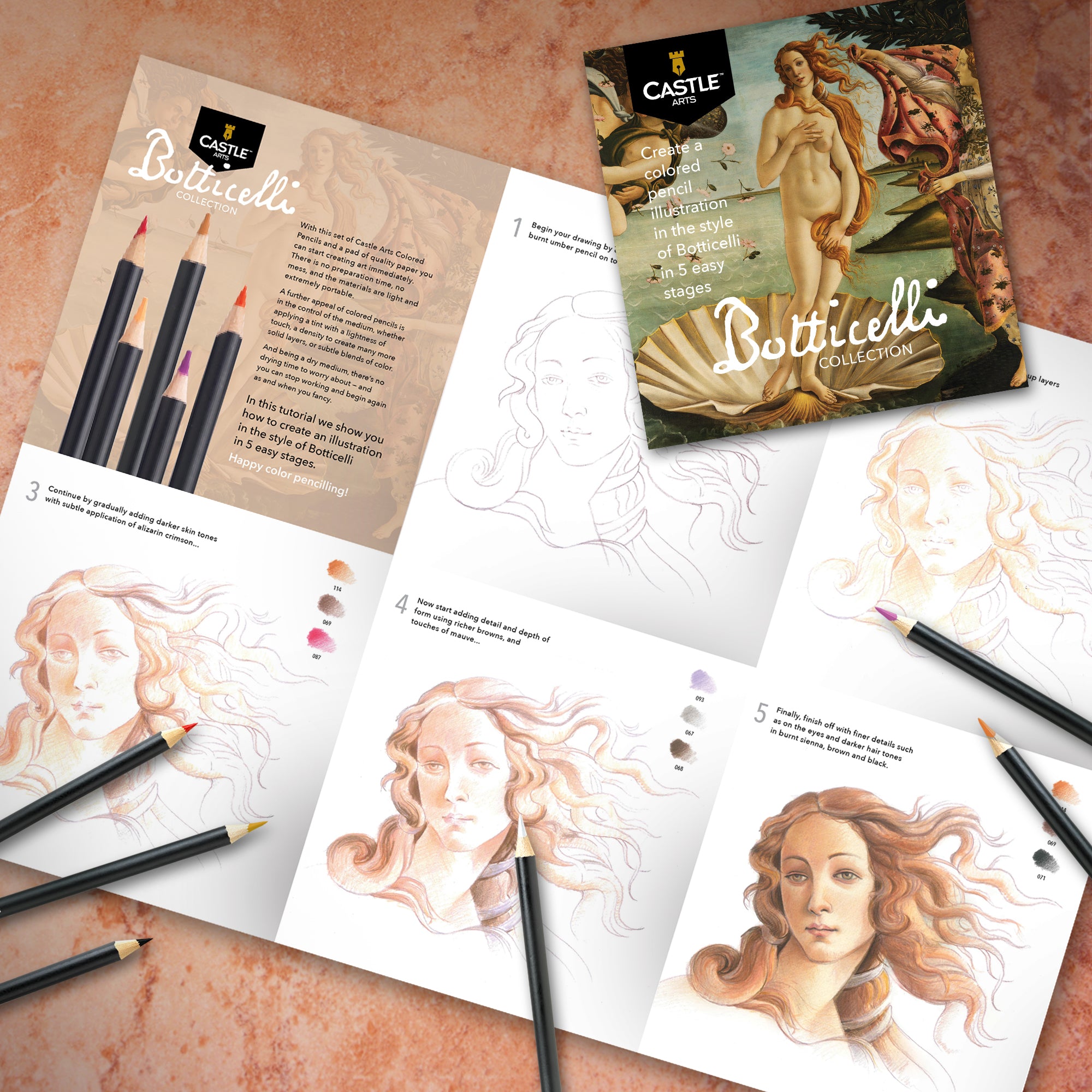 24 Pezzi Set Di Matite Colorate Botticelli In Scatola Espositiva