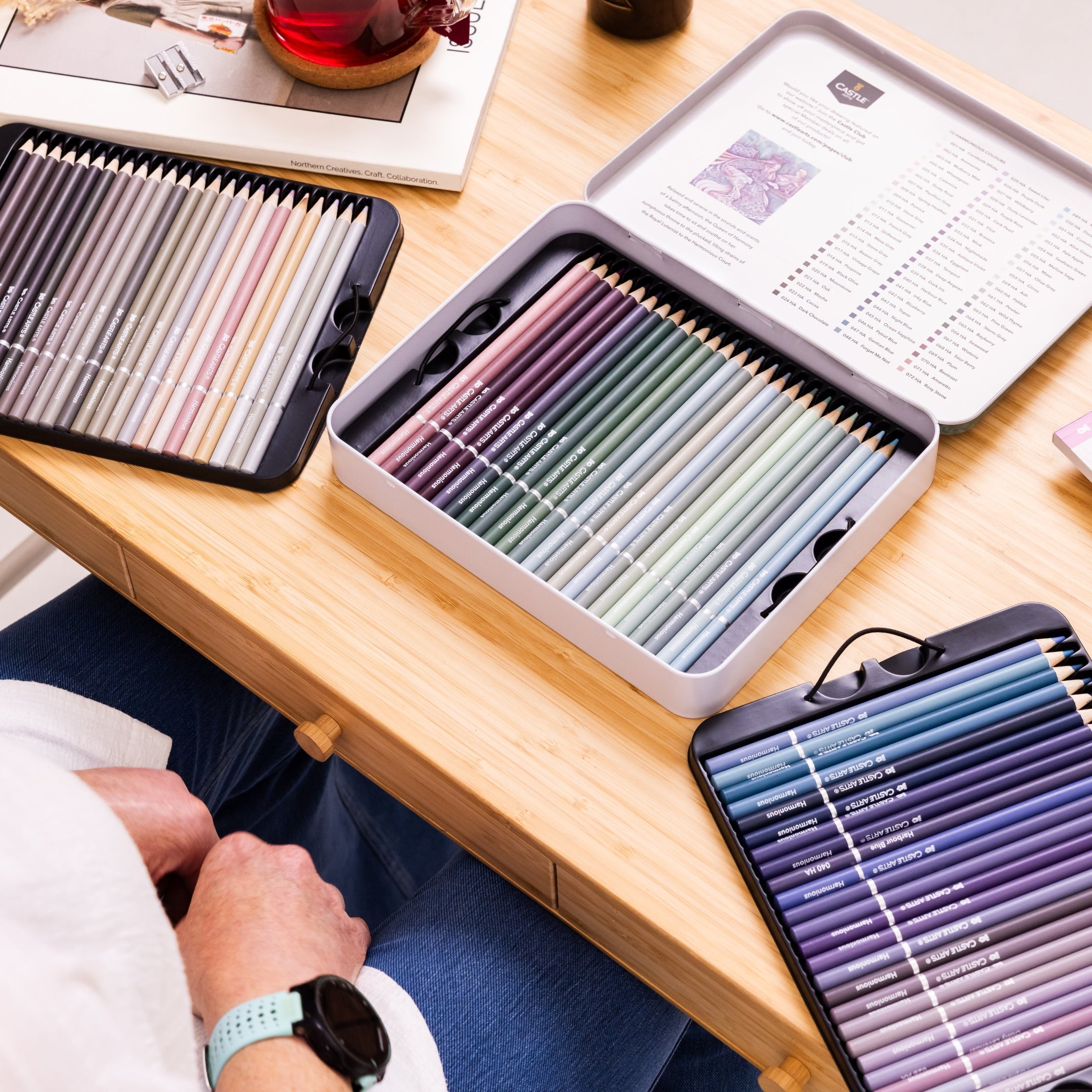 72 Pezzi Set Di Matite Colorate Armoniose In Latta