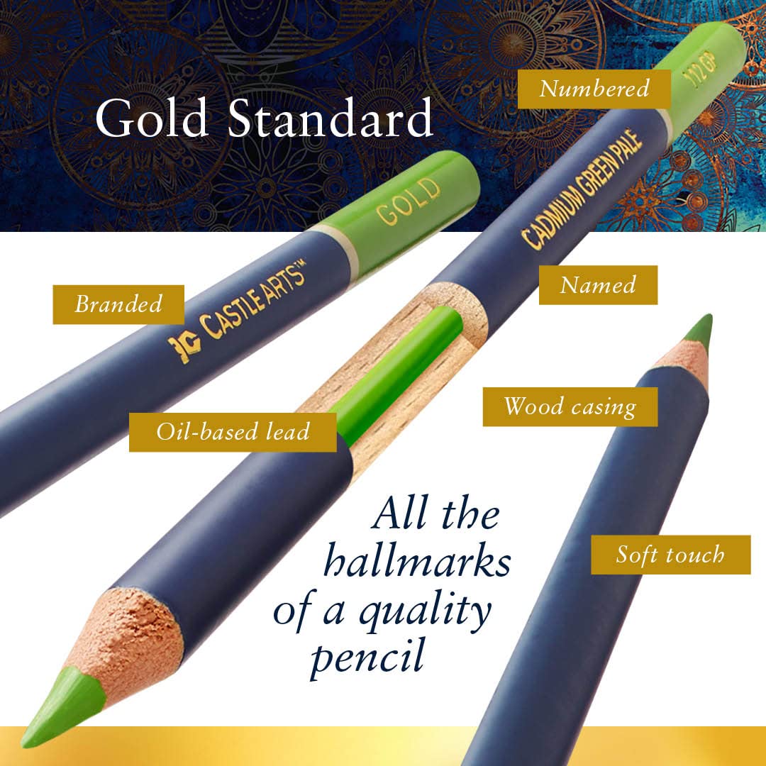 120 Pezzi Castle Gold Set Di Matite Colorate In Astuccio Con Cerniera
