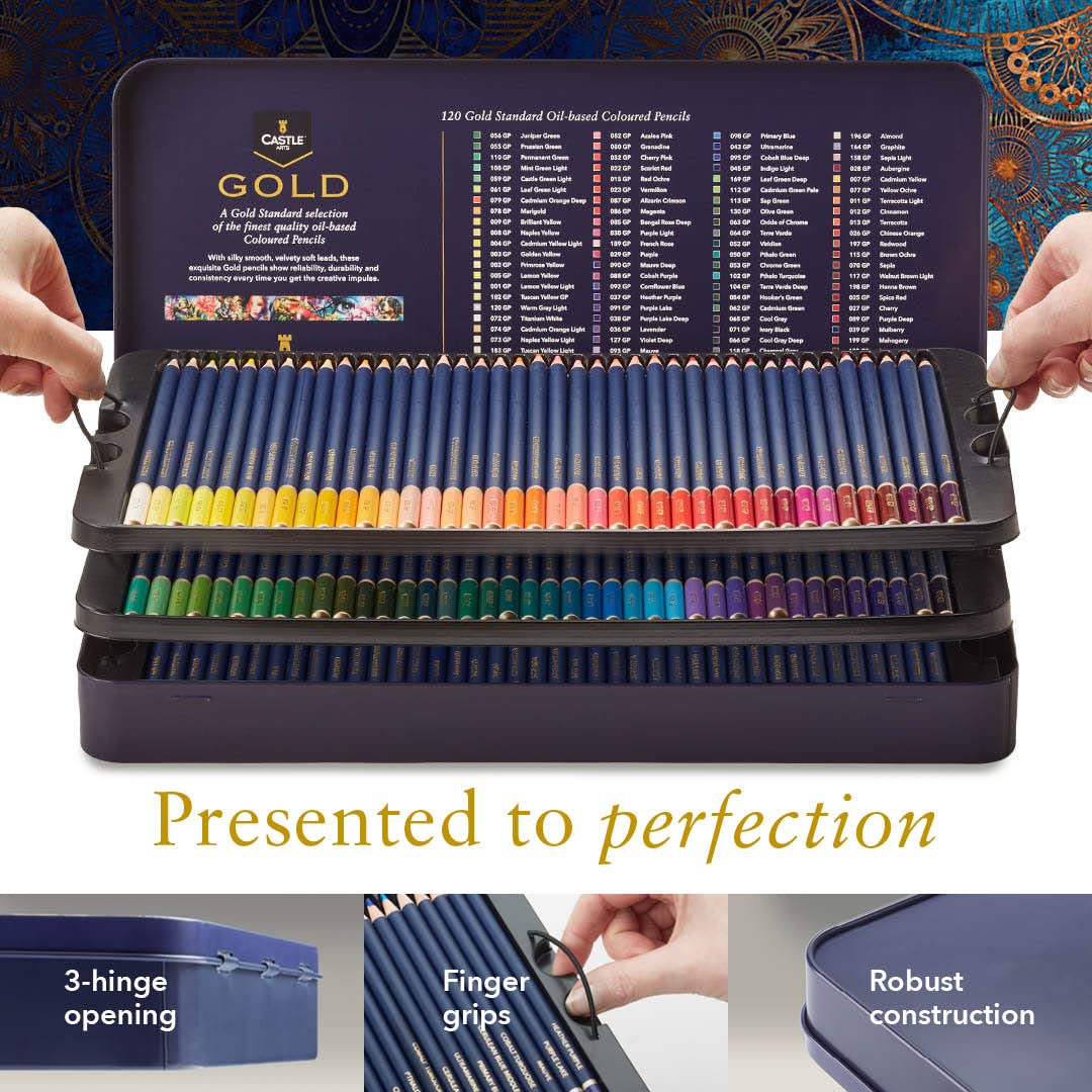 120 Pezzi Castle Gold Set Di Matite Colorate In Scatola Espositiva