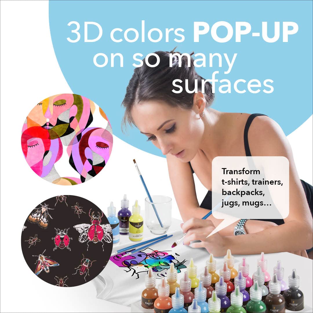 24 Pezzi Set Di Pittura Per Tessuti 3D