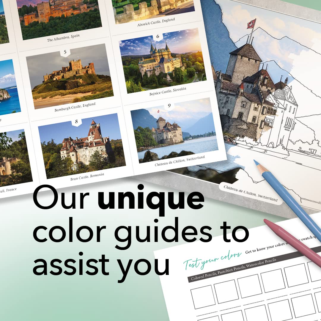 36 Pagina Libro Da Colorare Sui Magnifici Castelli