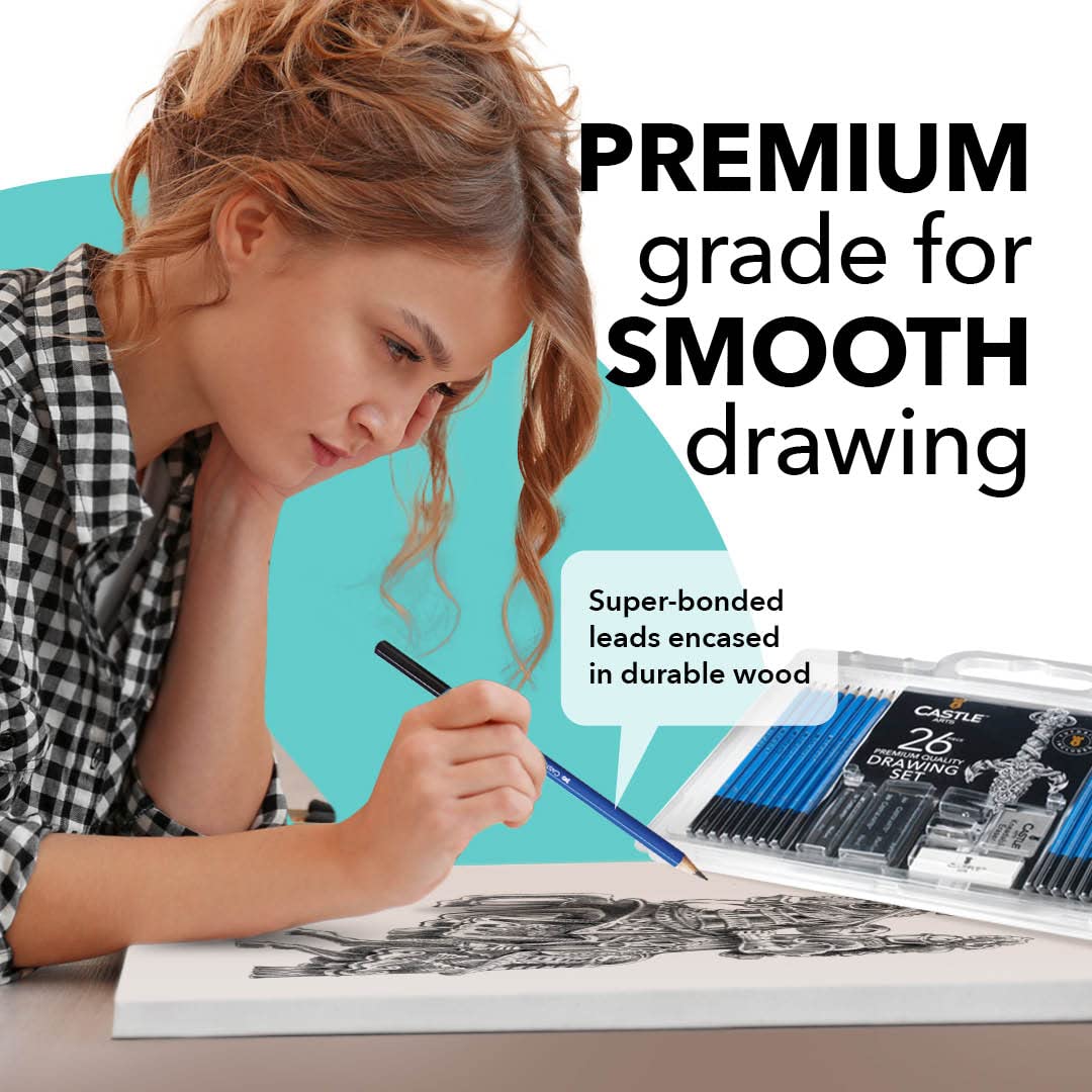 26 Pezzi Set Di Matite Di Grafite Per Disegno E Schizzi