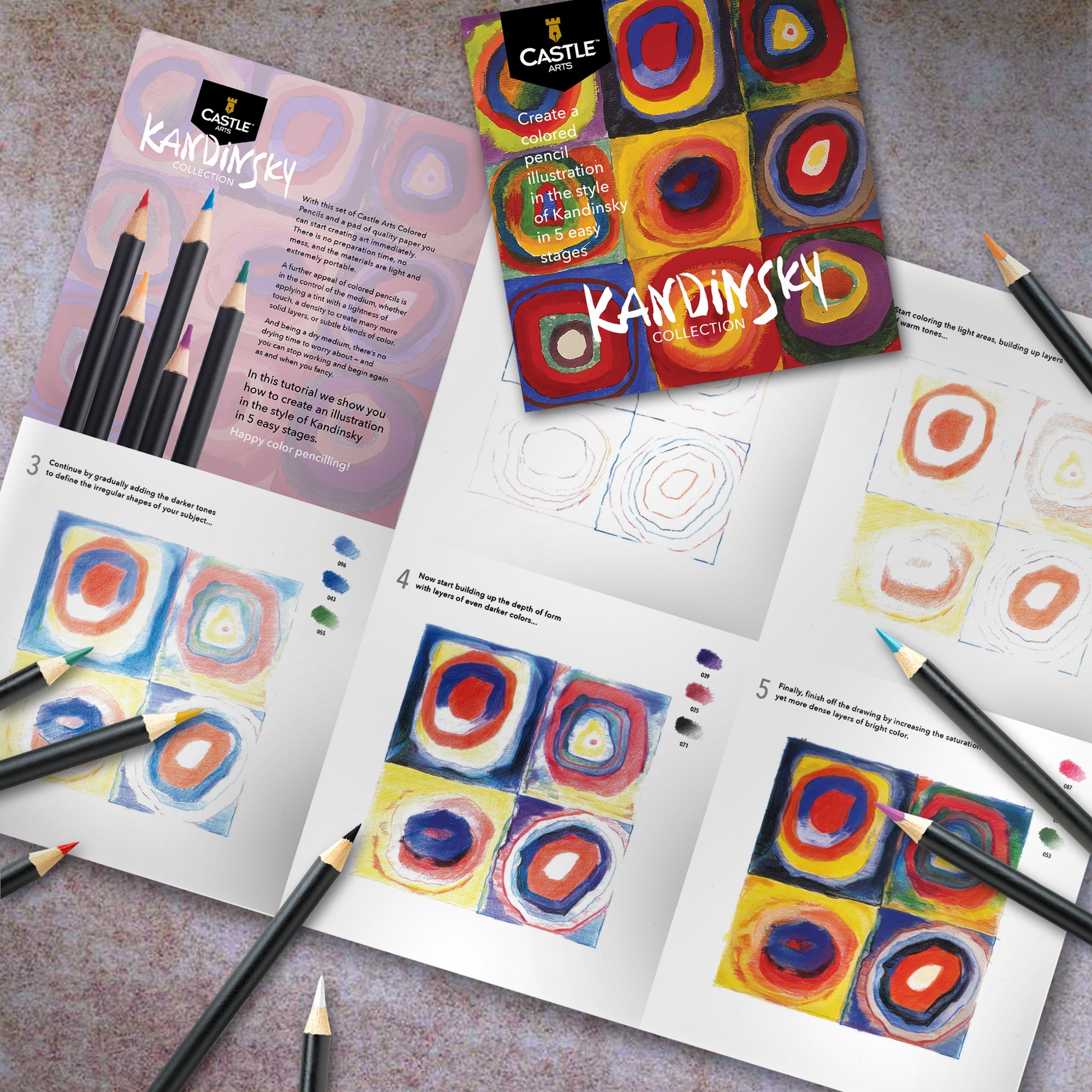 24 Pezzi Set Di Matite Colorate Kandinsky In Scatola Espositiva