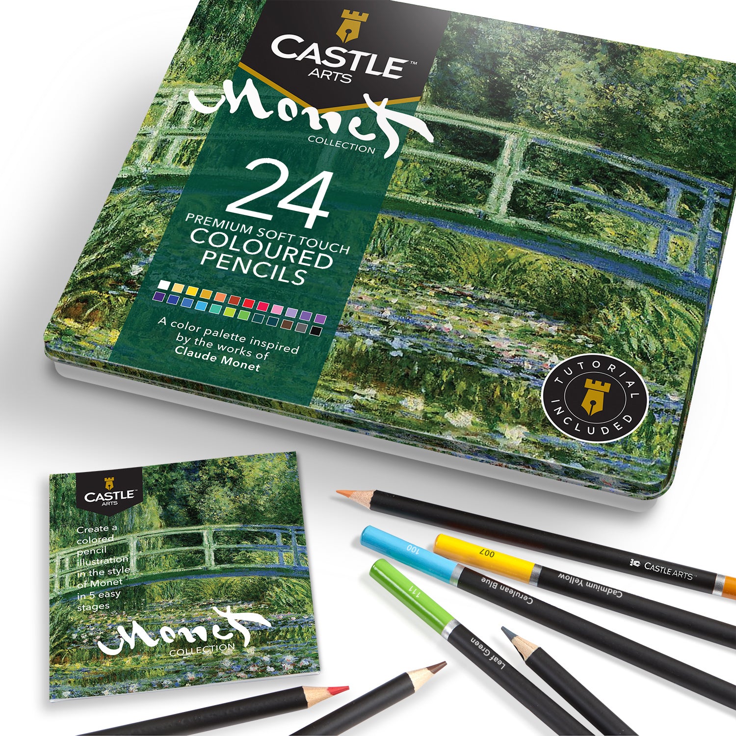 24 Pezzi Set Di Matite Colorate Monet In Scatola Espositiva