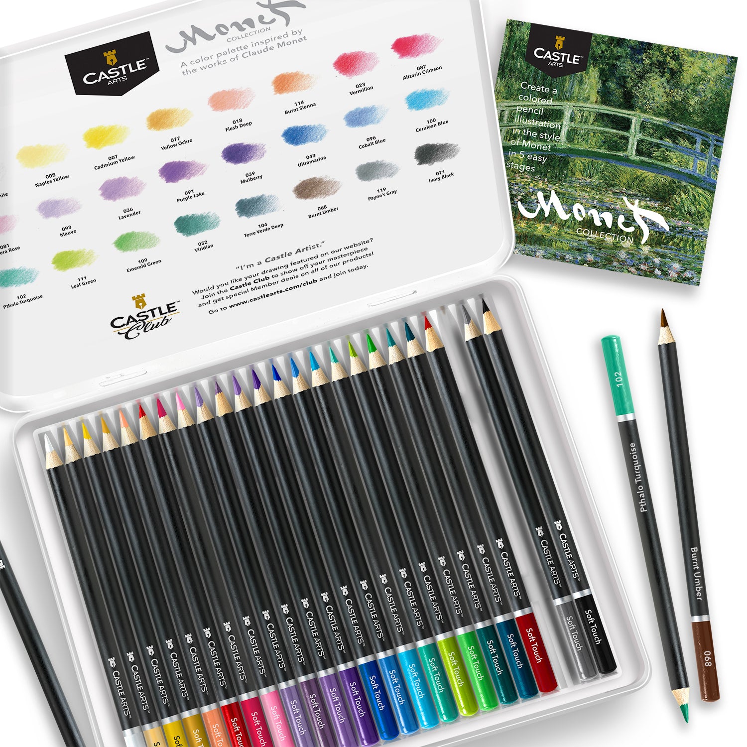 24 Pezzi Set Di Matite Colorate Monet In Scatola Espositiva