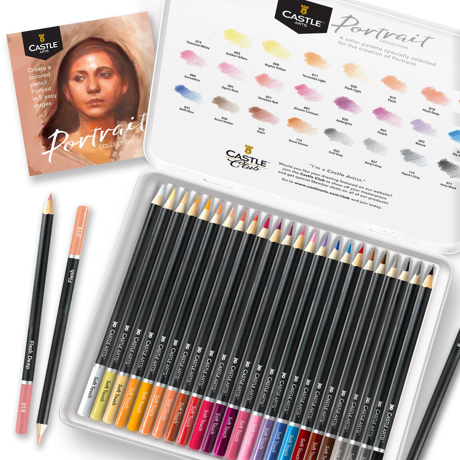 24 Pezzi Set Di Matite Colorate Portrait In Scatola Espositiva