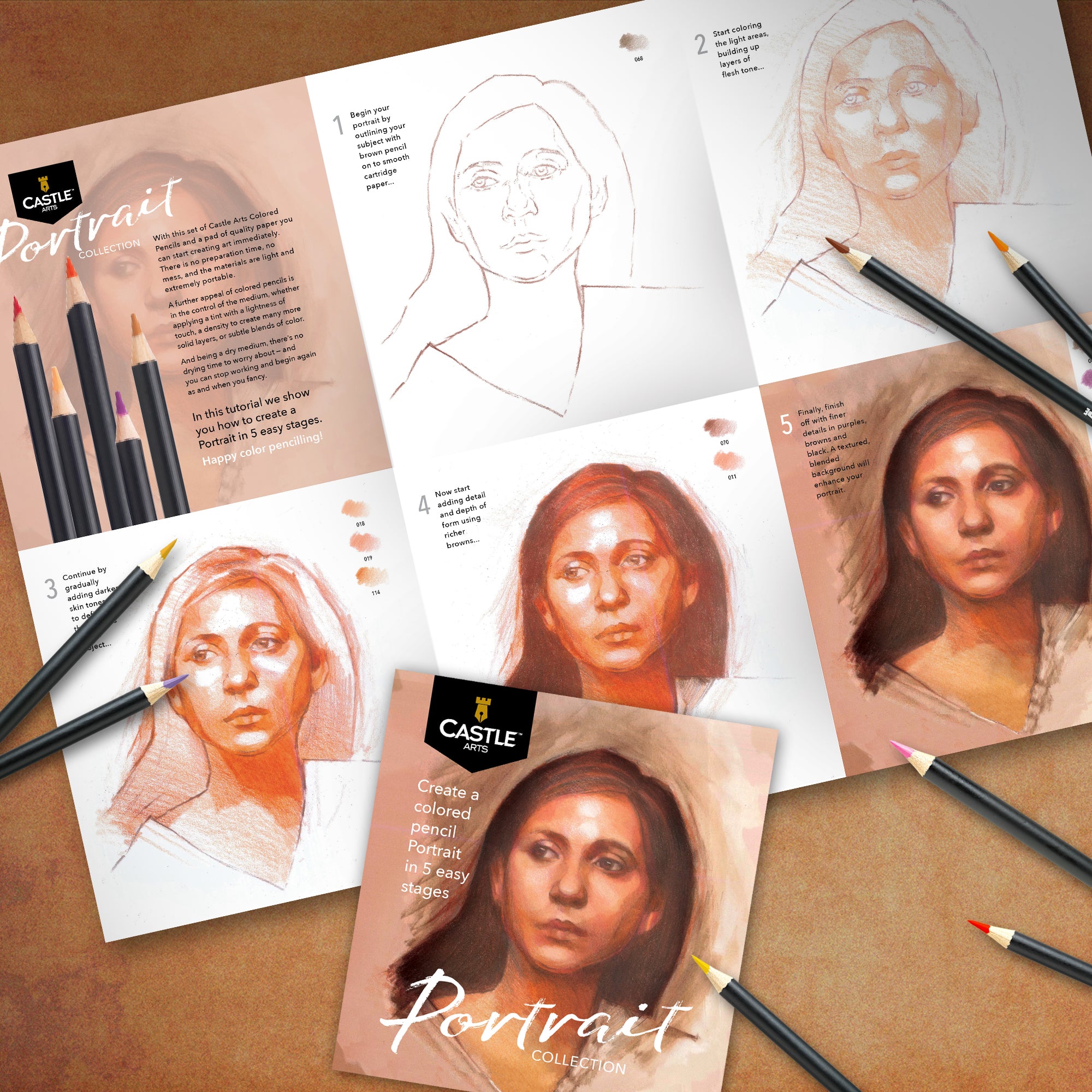 24 Pezzi Set Di Matite Colorate Portrait In Scatola Espositiva