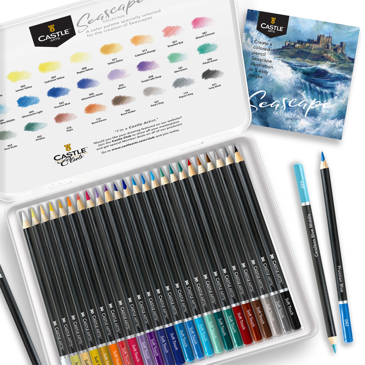 24 Pezzi Set Di Matite Colorate Seascape In Scatola Espositiva