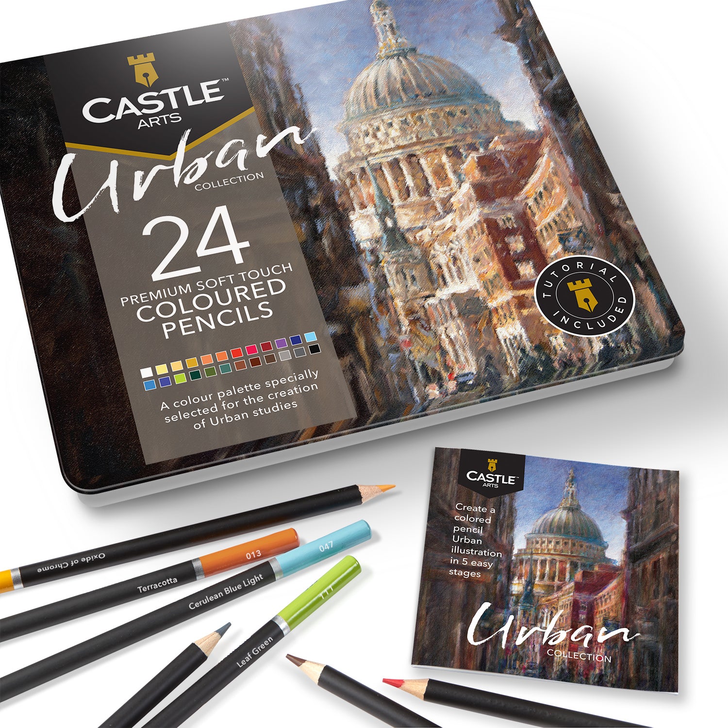 24 Pezzi Set Di Matite Colorate Urbane In Scatola Espositiva