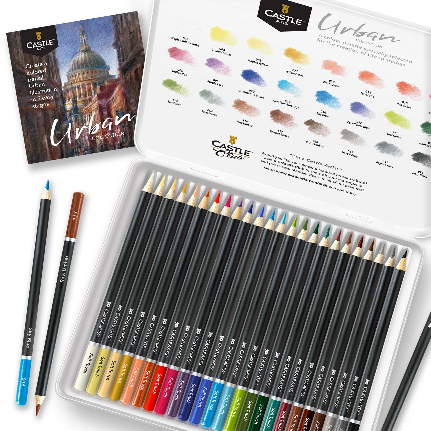 24 Pezzi Set Di Matite Colorate Urbane In Scatola Espositiva