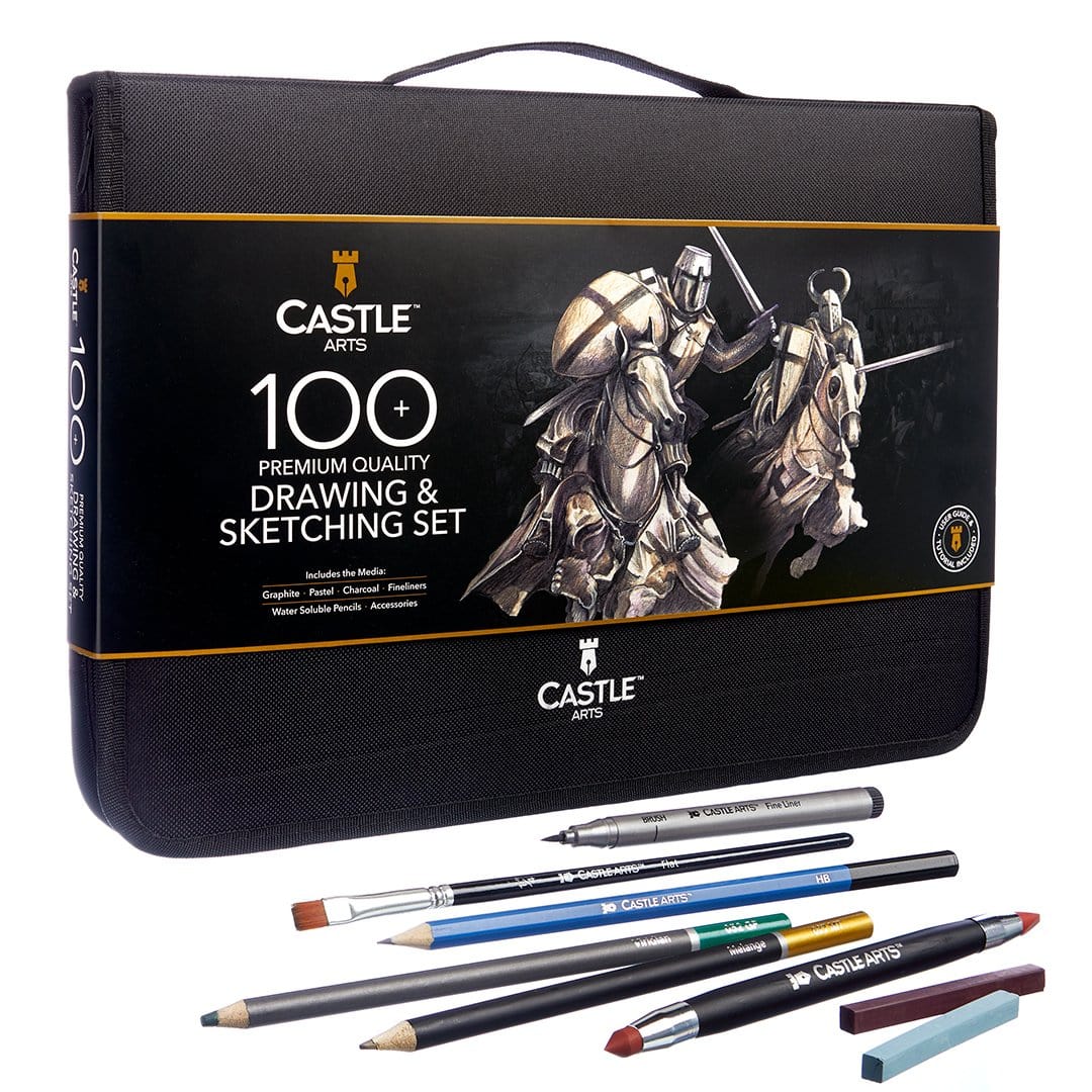 100 Pezzi Set Di Matite Di Grafite Per Disegno E Schizzi In Custodia Con Cerniera
