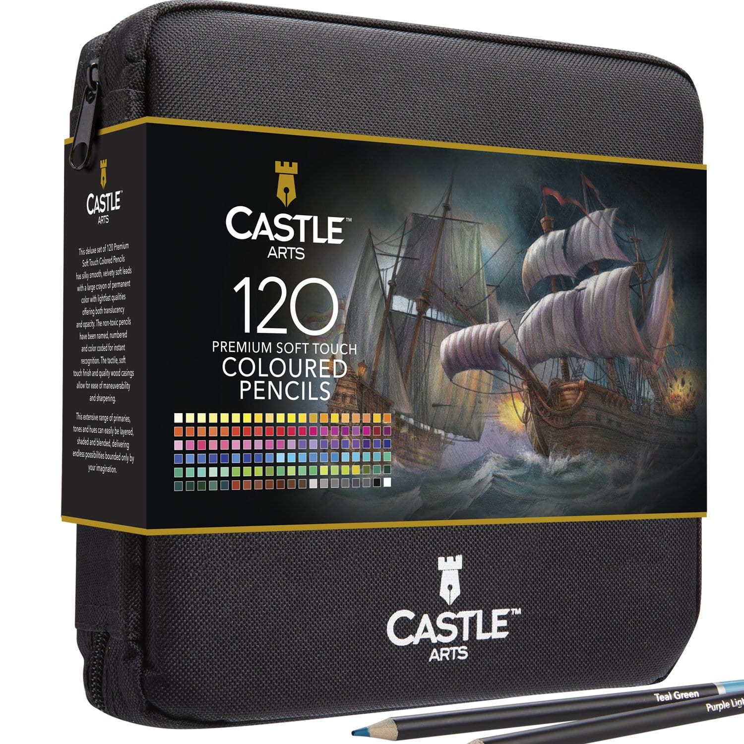 Pencil colorato da 120 pezzi set in zip-up
