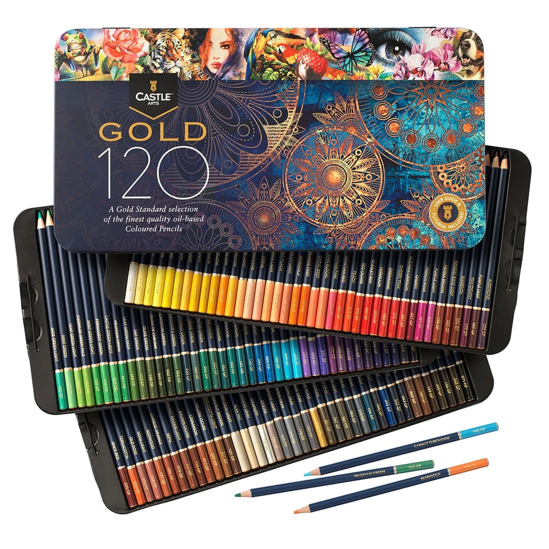 120 Pezzi Castle Gold Set Di Matite Colorate In Scatola Espositiva