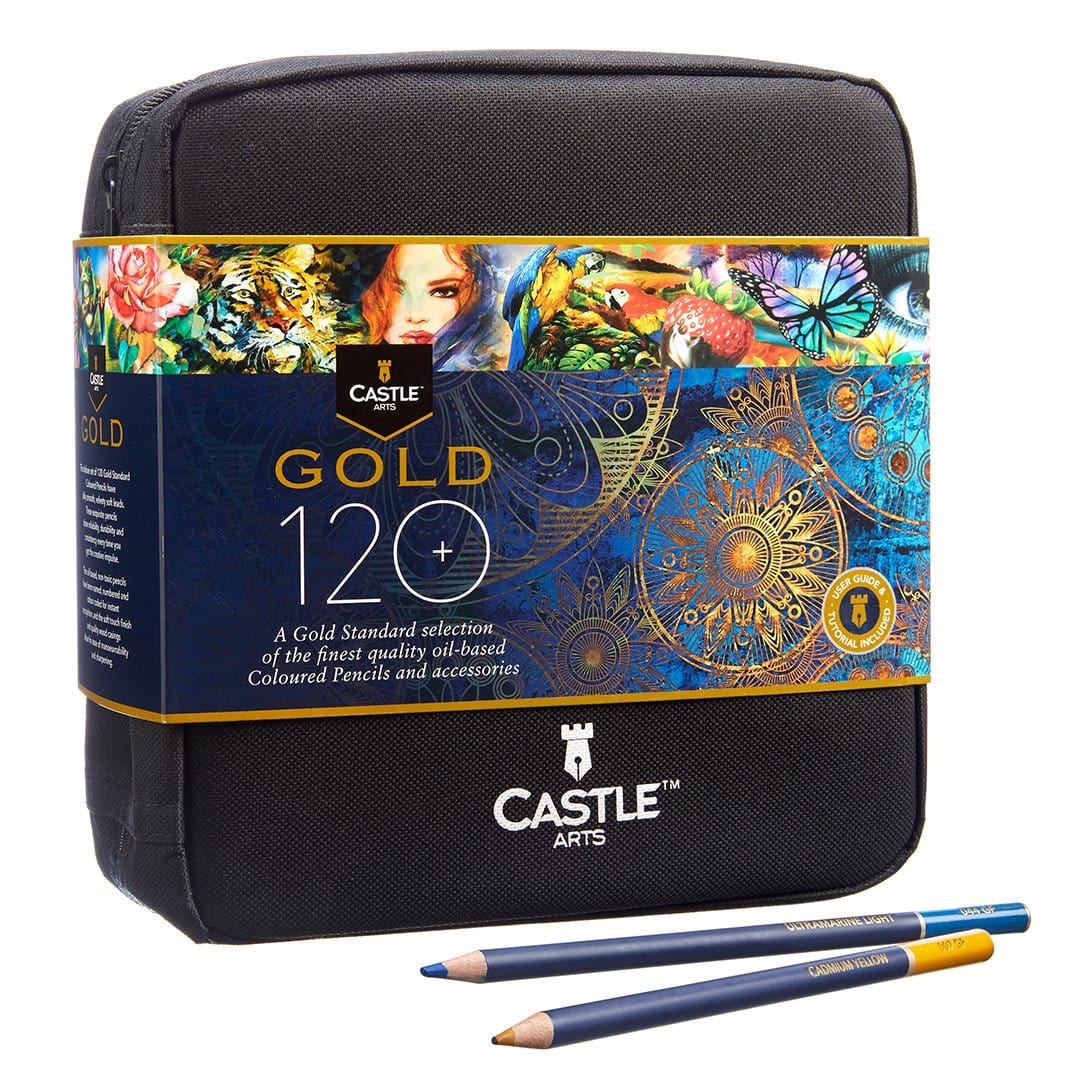 120 Pezzi Castle Gold Set Di Matite Colorate In Astuccio Con Cerniera