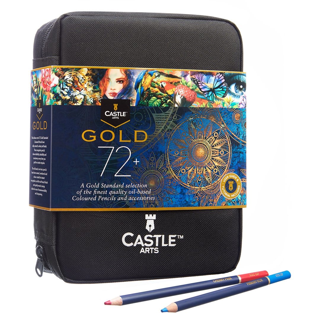 72 Pezzi Castle Gold Set Di Matite Colorate In Astuccio Con Cerniera