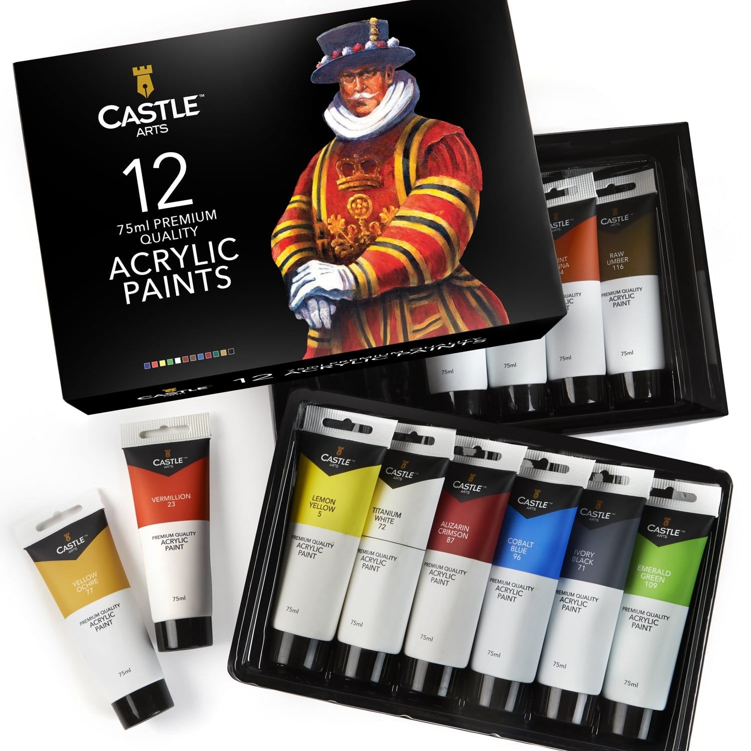 12 Pezzi Grande Tubo Set Di Colori Acrilici