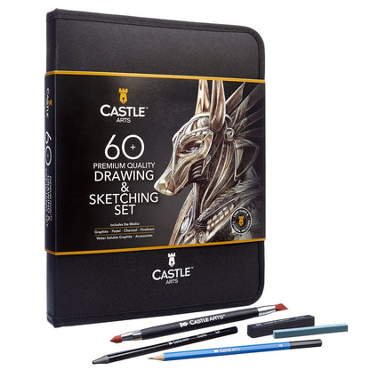 Pacchetto con custodia con zip premium da 278 pezzi per disegno e colorazione