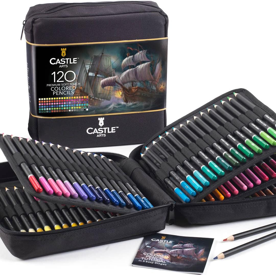 170 Piece Coloured & Pasteltint Pencils in Zip Cases Artist Bundle