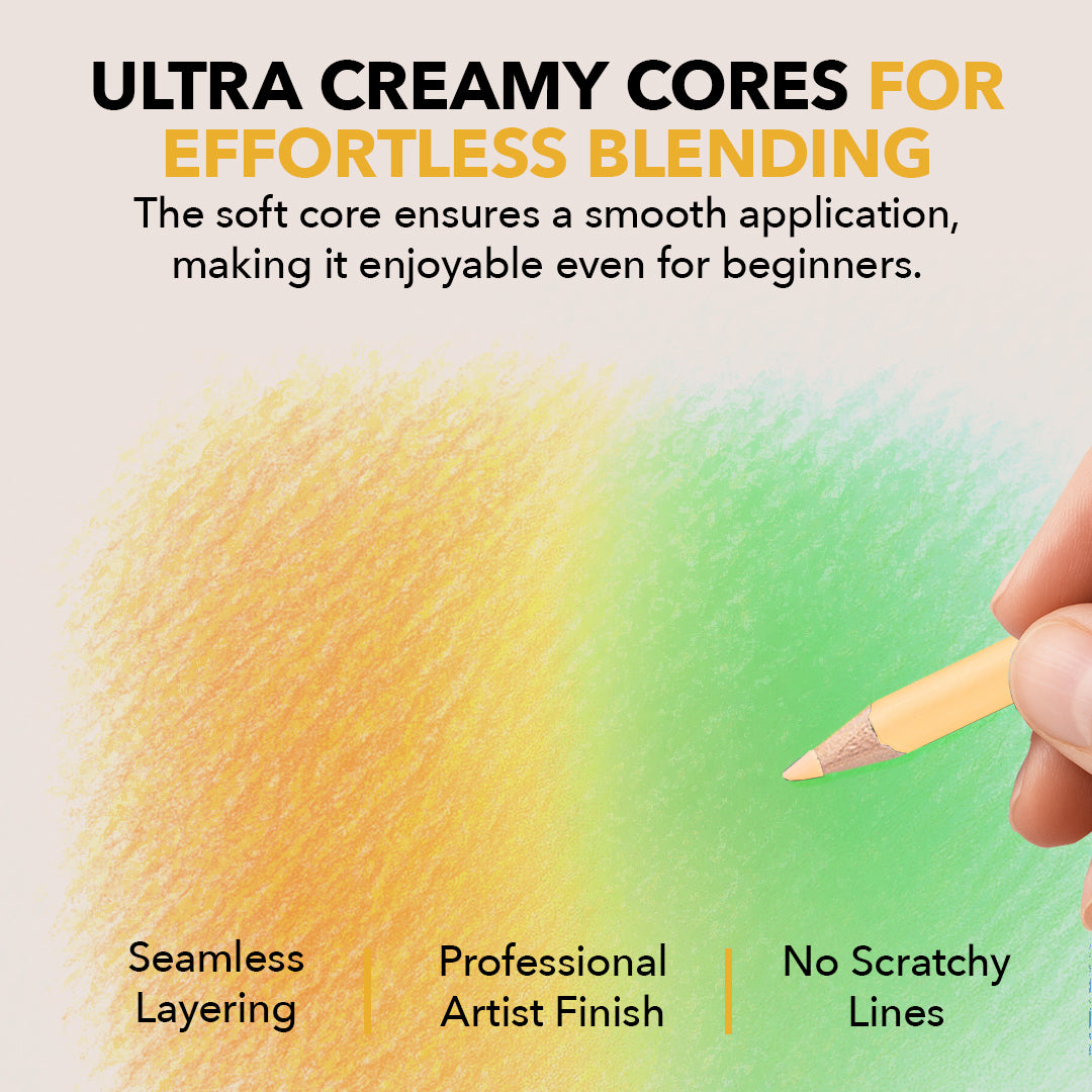 Ensemble de 72 crayons de couleur printaniers dans une boîte de présentation