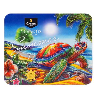 72 Piece Summer Coloured Pencil Set in Display Tin